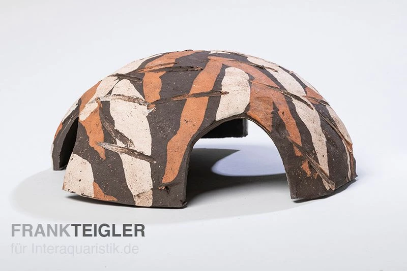 Aquariumkeramik Axolotl Iglu Ø 25 Cm Camouflage 3 Aquariumkeramik Axolotl Iglu Ø 25 Cm Camouflage